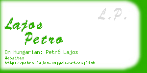 lajos petro business card