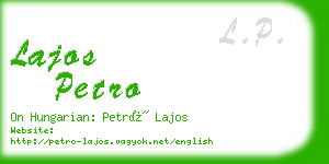 lajos petro business card